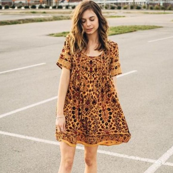 Urban Outfitters | Ecote Amethyst Pintucked Frock Dress - Picture 4 of 12